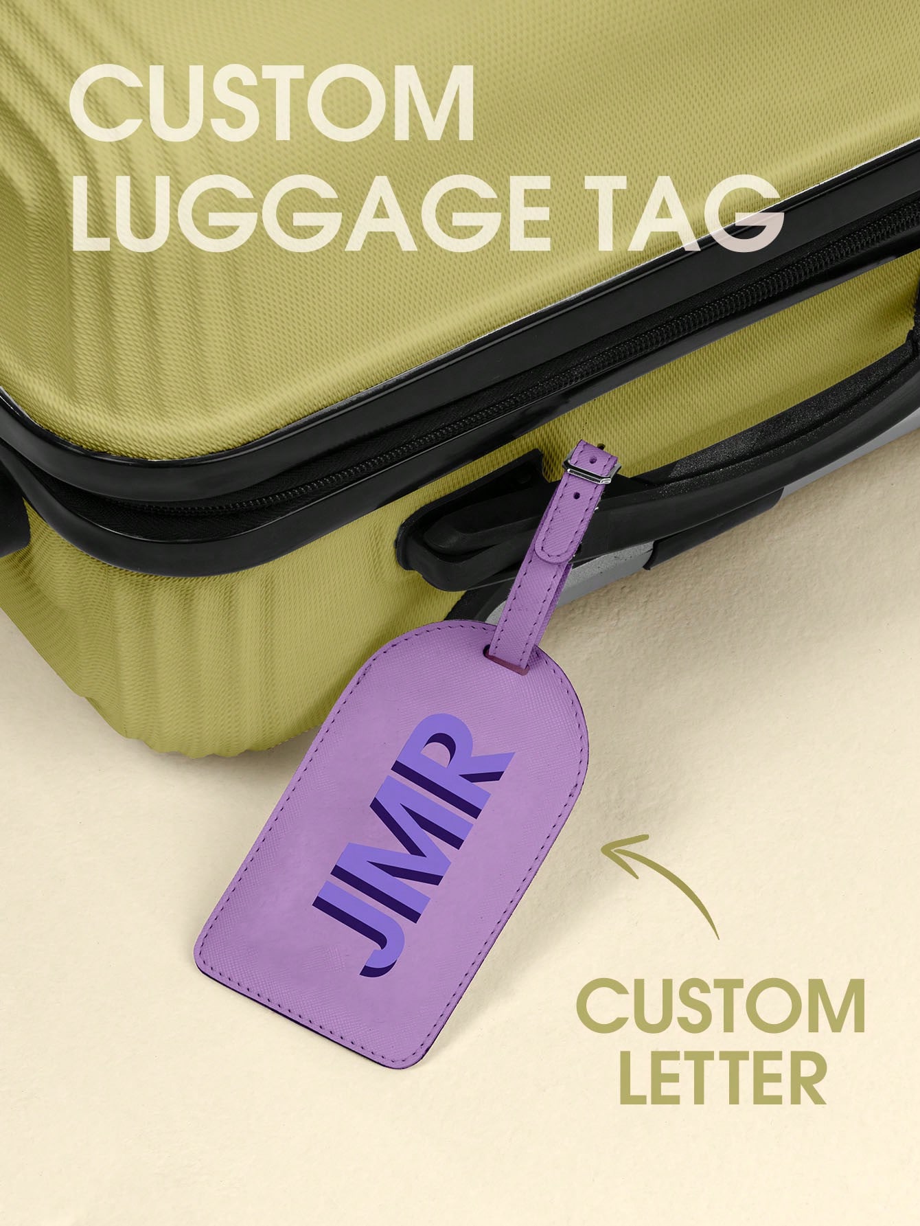 Travel Accessories And Bags - ป้ายติดกระเป๋าเดินทางแบบกำหนดเองได้ พิมพ์อักษรย่อ ป้ายหนัง PU ป้ายติดกระเป๋าเดินทาง พิมพ์