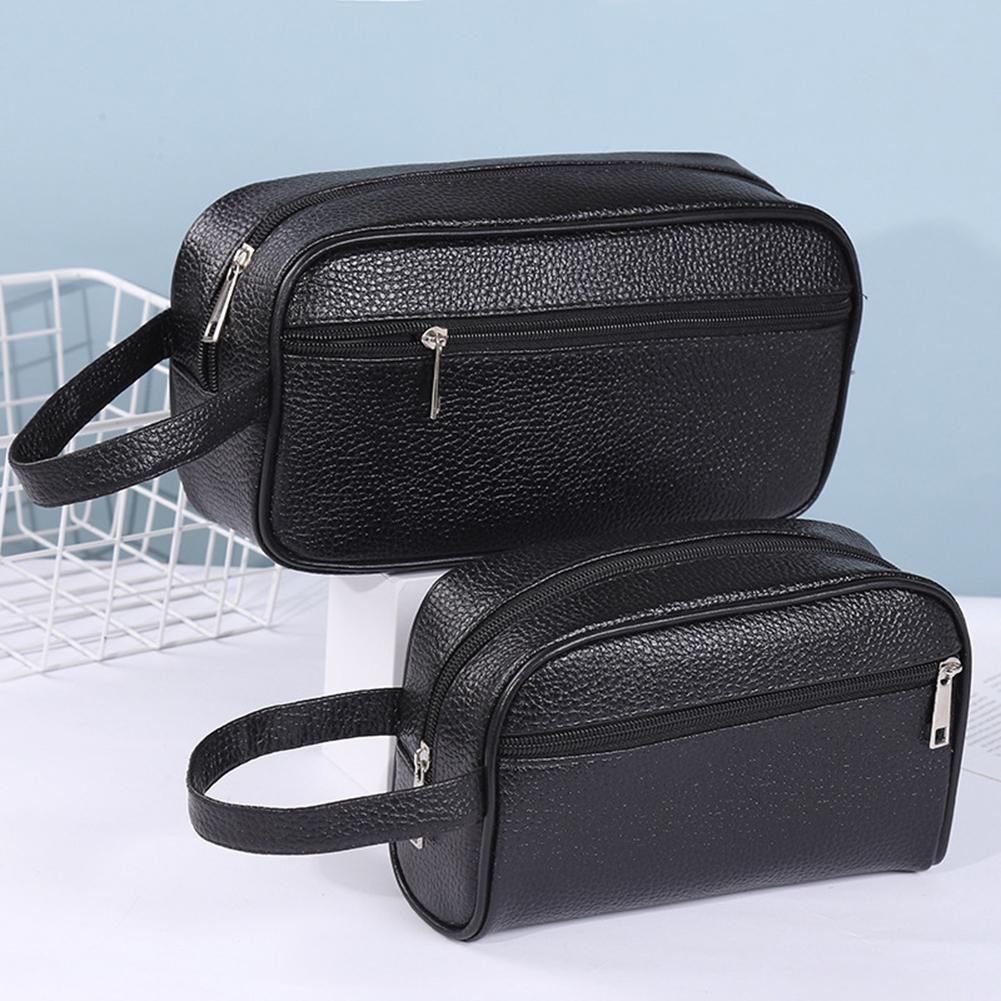 Travel Accessories Box - กระเป๋าเดินทางธุรกิจสำหรับผู้ชาย กระเป๋าคล้องมือแบบวินเทจ กระเป๋าหนัง PU สำหรับใส่เครื่องสำอางค์ กระเป๋าจัดระเบียบเครื่องสำอางค์ขนาดใหญ่