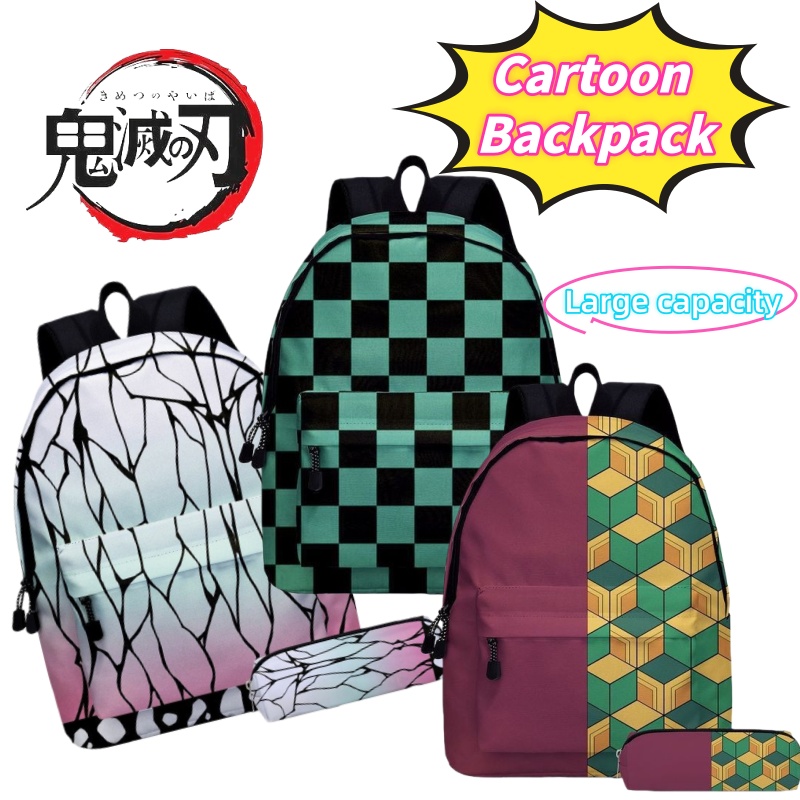 Travel Accessories And Bags - กระเป๋าเป้สะพายหลังนักเรียนน้ำหนักเบา ลายดาบพิฆาตอสูร โคโจ ชิโนบุ คามาโดะ ทันจิโร่