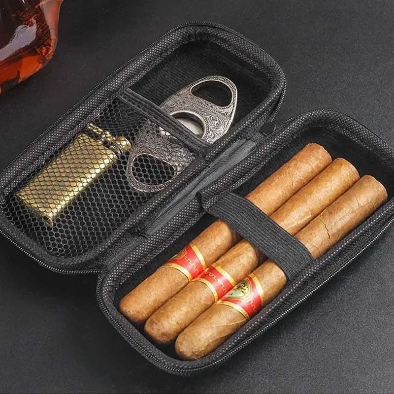 Travel Accessories Box - กระเป๋าใส่ซิการ์แบบพกพา EVA น้ำหนักเบา กระเป๋าเก็บของสำหรับเดินทาง สำหรับใส่ซิการ์ ไฟแช็ก