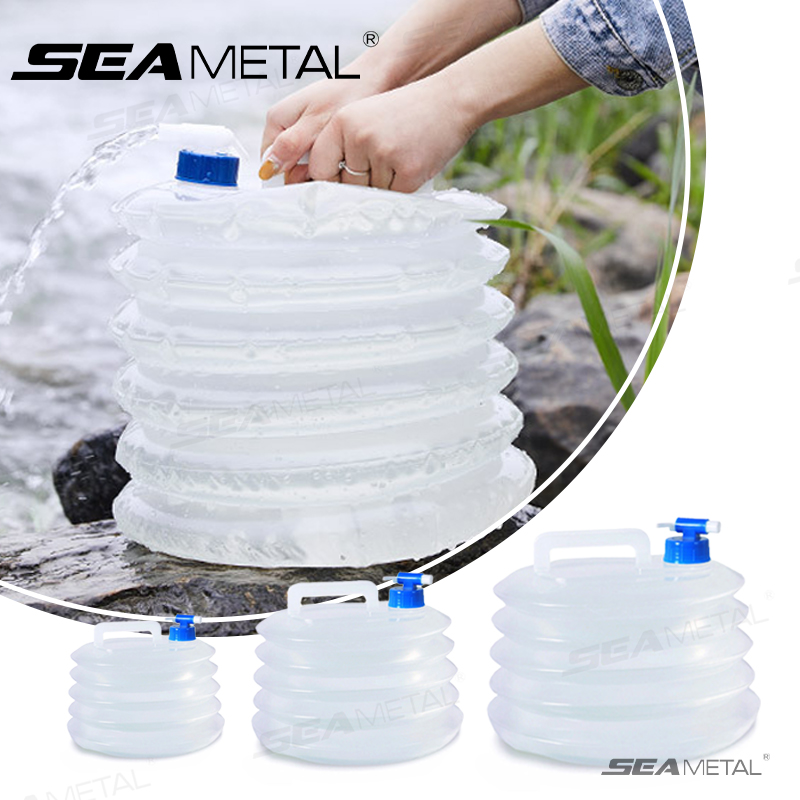 Water Bottle Collapsible - ถังน้ำพับได้ SEAMETAL 5L-15L สำหรับรถยนต์ ถังน้ำพกพา ขวดเก็บน้ำ