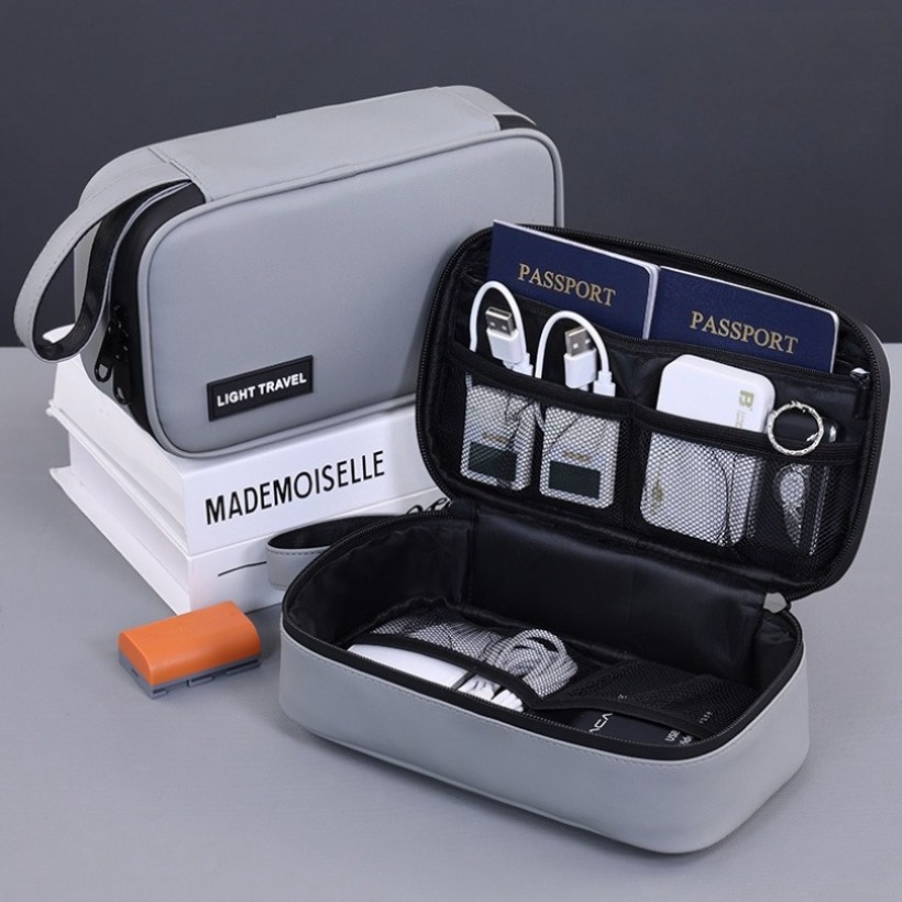 Travel Accessories And Bags - กระเป๋าเก็บอุปกรณ์ดิจิตอลแบบพกพา น้ำหนักเบา มีหลายช่อง สำหรับจัดเก็บอุปกรณ์อิเล็กทรอนิกส์ เหมาะสำหรับการเดินทาง ธุรกิจ