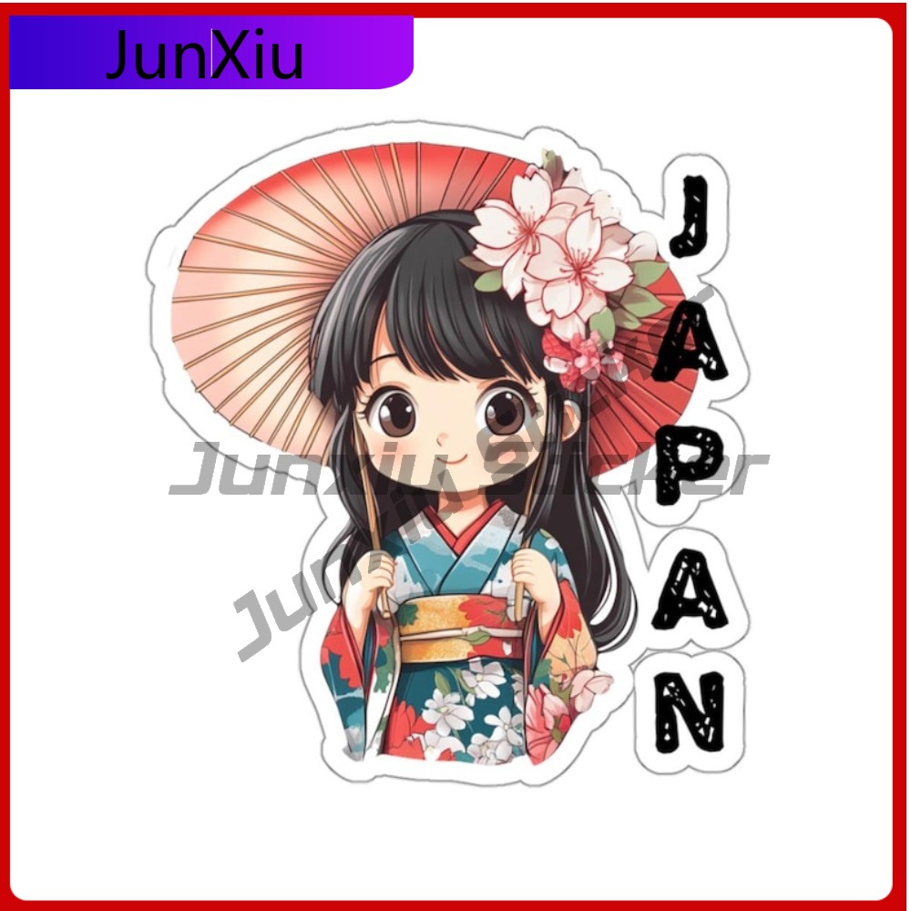 Travel Accessories For Japan - สติ๊กเกอร์ท่องเที่ยวญี่ปุ่น สติ๊กเกอร์สาวญี่ปุ่น แอเชียน สำหรับตกแต่งภายนอก รถบ้าน กระจกหน้าต่าง