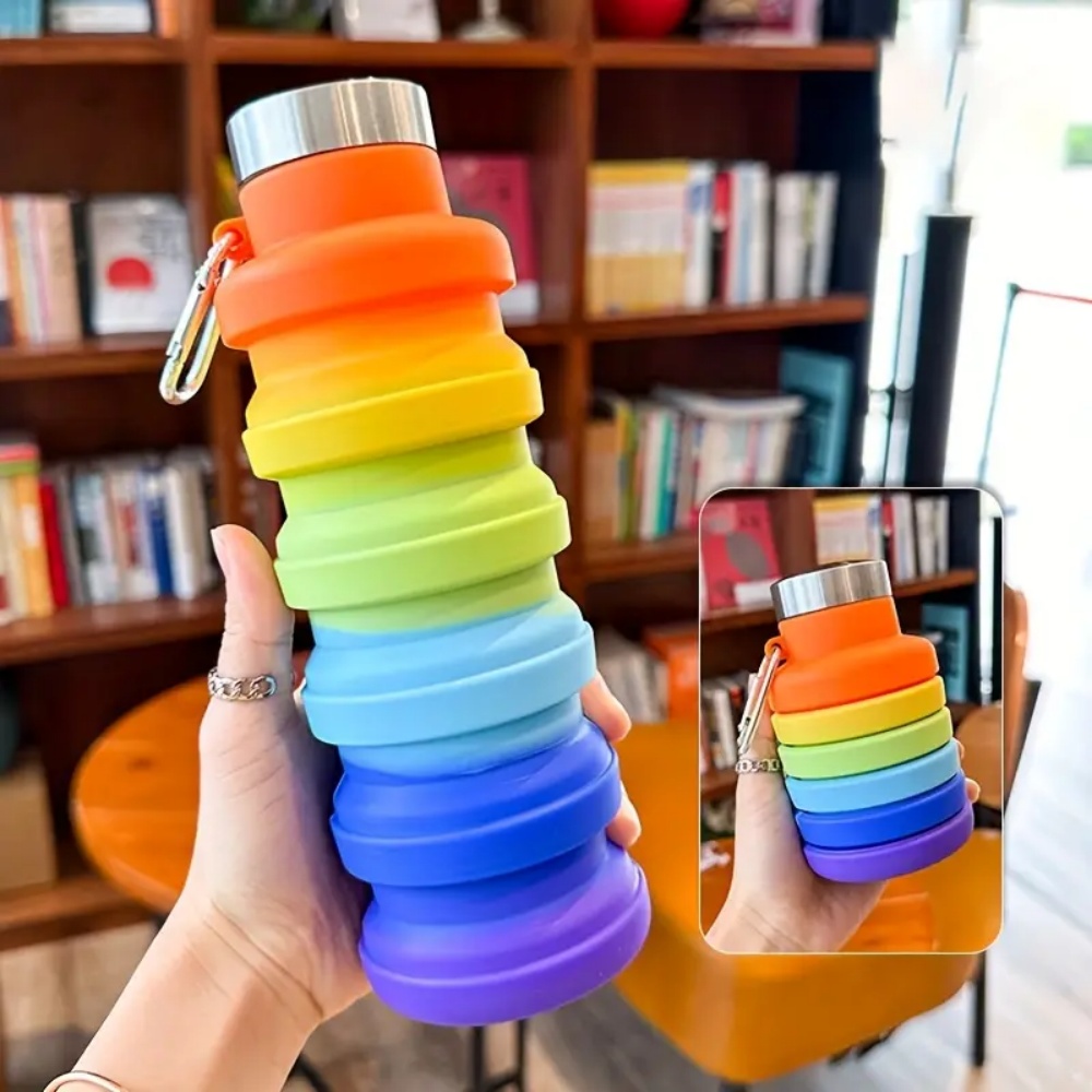 ขวดน้ำซิลิโคนพับได้ขนาด 500 มล - Water Bottle Collapsible บทวิจารณ์และราคา