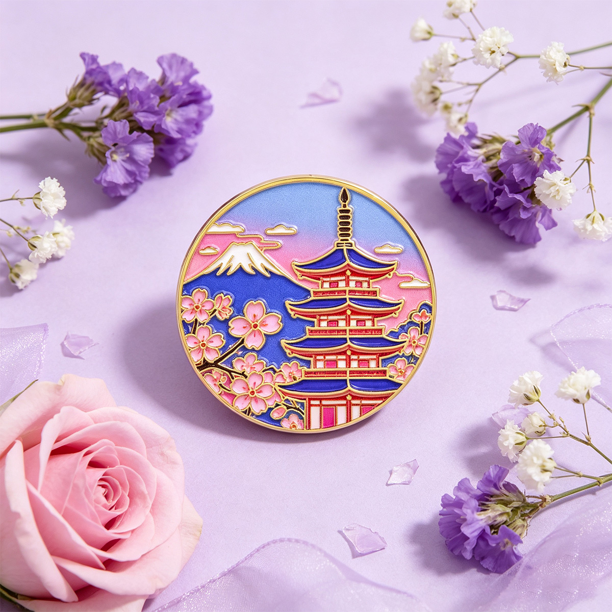 เข็มกลัดเคลือบลายดอกซากุระญี่ป - Travel Accessories For Japan บทวิจารณ์และราคา