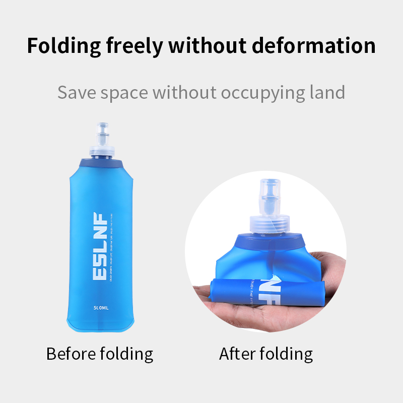 ขวดน้ำพับได้ 500 มล. ขวดน้ำแบบ - Water Bottle Collapsible บทวิจารณ์และราคา