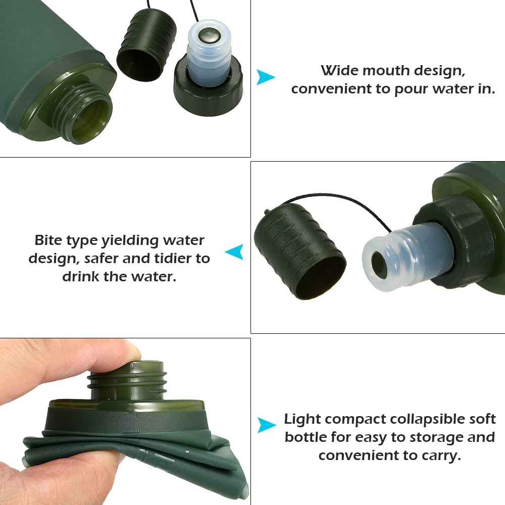 ถุงน้ำแบบพับได้ขนาด 250 มล. 50 - Water Bottle Collapsible บทวิจารณ์และราคา