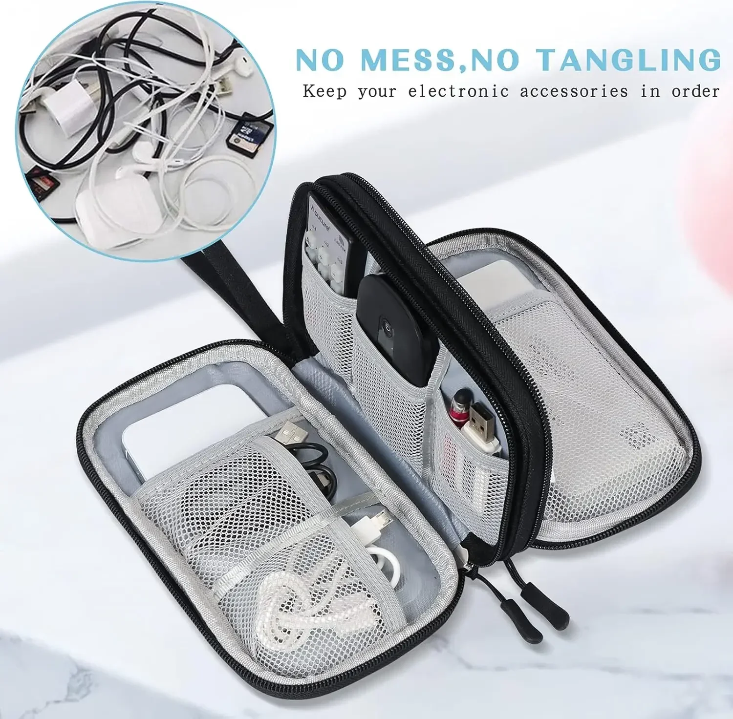 กระเป๋าเก็บสายชาร์จแบบพกพา กระ - Travel Accessories And Bags บทวิจารณ์และราคา